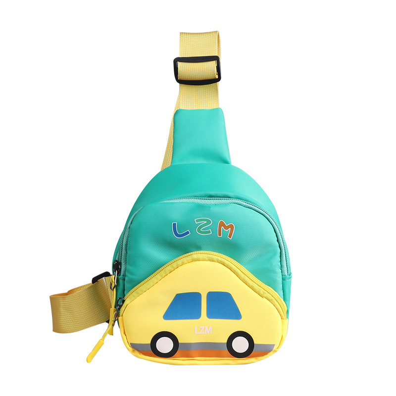 Cartoon lindo coche para niños y niñas bolso de pecho estilo occidental mini bolso de mensajero para bebés nuevo bolso para niños de color en contraste