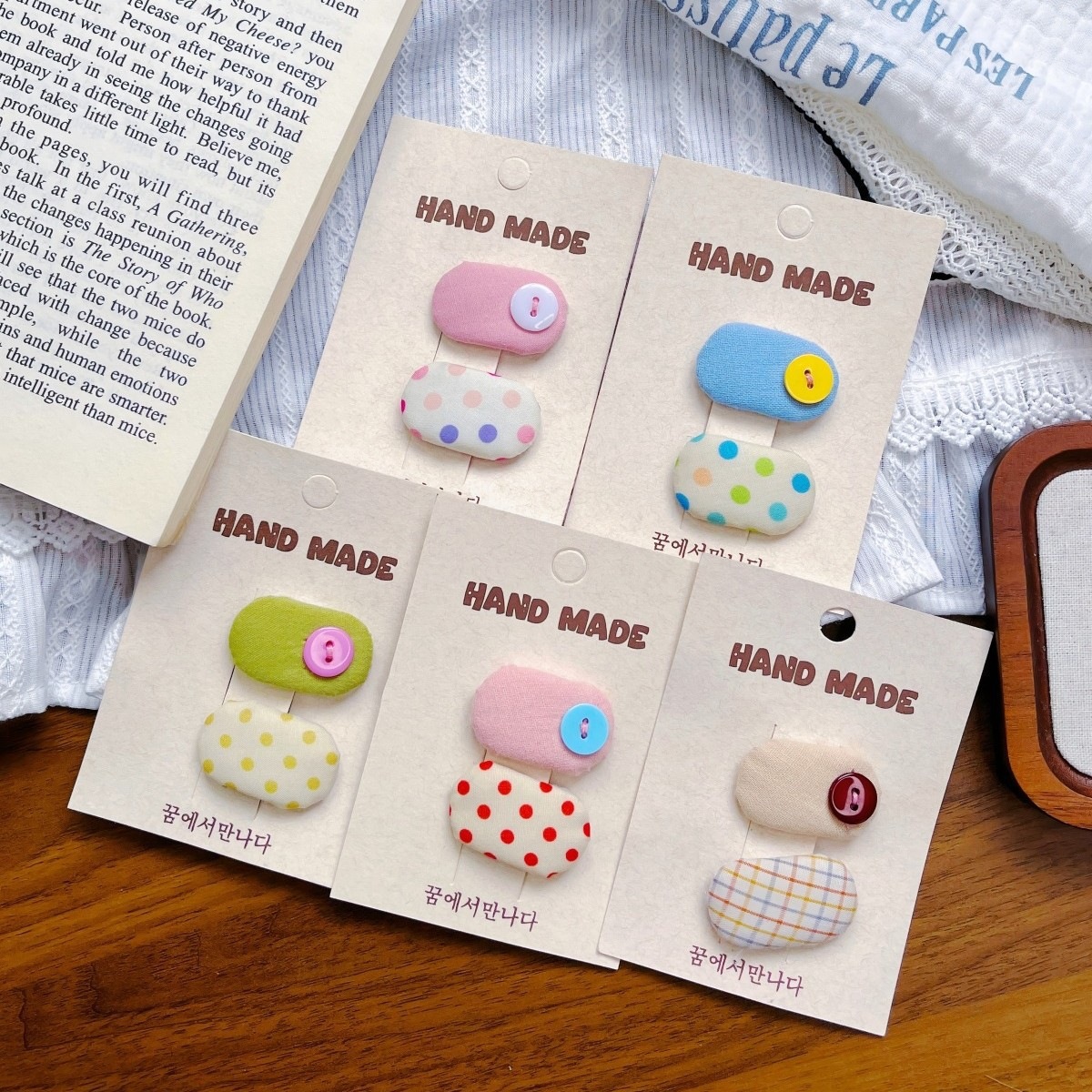Coreano dulce versátil pequeño niño punto ondulado BB clips para niños color caramelo elíptico clips para el cabello lateral joyería para el cabello