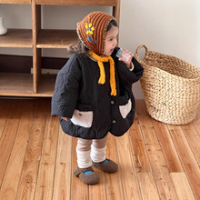 【11.11新品包邮】儿童服装2025冬季小宝宝波点棉衣女童加厚套装