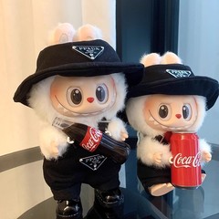 【高品質】ラブブ labubu ビニール コカ・コーラ ベビー服 第一世代、第二世代、第三世代 17cm 夏用オーバーオール