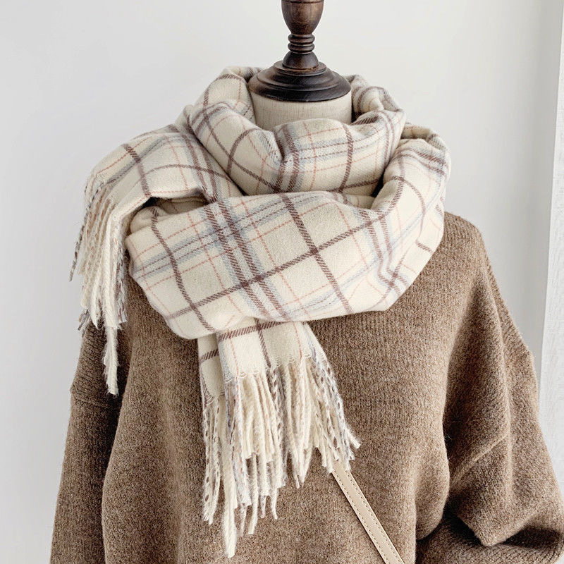 Demi-season square universal brown scarf