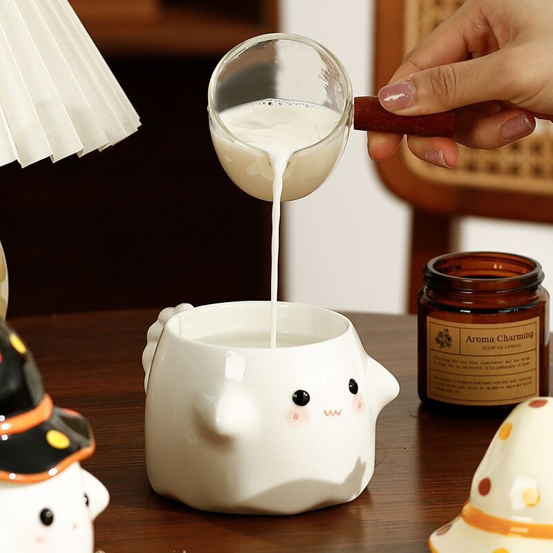 Regalos de cumpleaños fantasma extraños tazas de cerámica con tapa para regalar a la novia de graduación taza de regalo