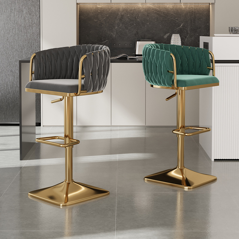 Silla de bar giratoria alta, silla de bar con envío gratuito, silla de bar de alta gama, delante, silla alta de moda, taburete de bar image 3