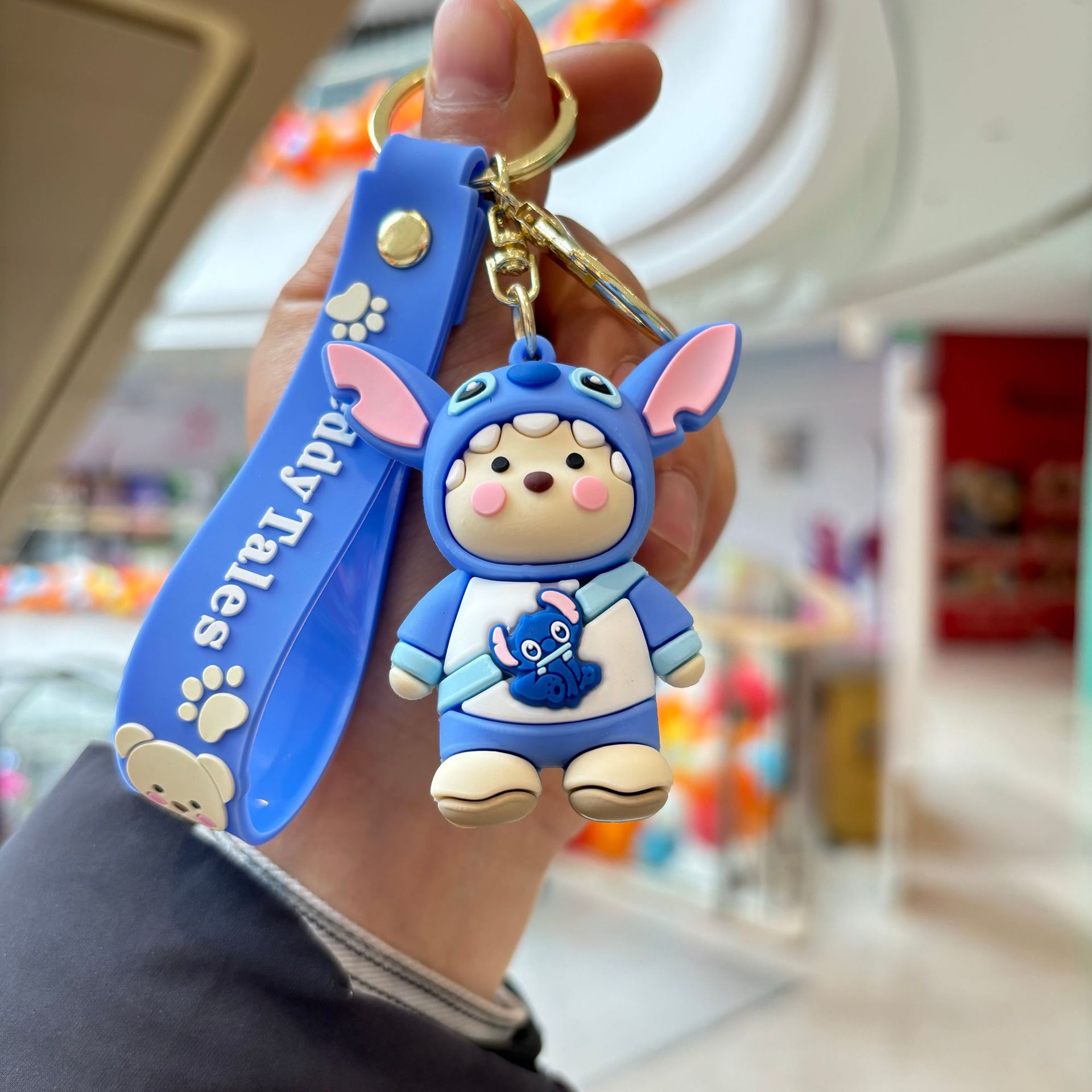 Dibujos animados modificado oso de peluche llavero colgante llavero muñeca mochila coche llavero bebé captura máquina pequeño regalo