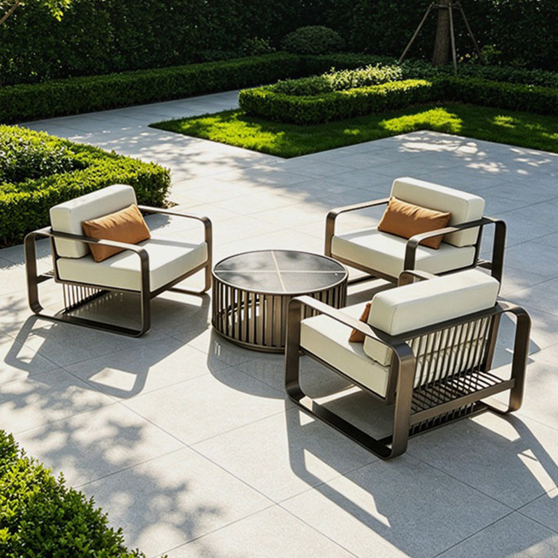 Sofá de ocio de aleación de aluminio al aire libre jardín departamento de ventas jardín terraza impermeable muebles de diseño de hotel