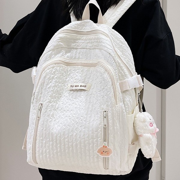 Großzügiger Rucksack mit Buchstabenanhänger für Grund-, Mittel- und Oberschule sowie für Studenten, Großhandel, frisches Design, doppelt_voghion.com