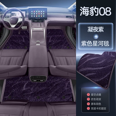 Modelə uyğun ayaqaltı, floor mats, Seal 08 car - byd-seal-08-exclusive-midnight-purple-purple-galaxy-blanket-magic-print-waterproof