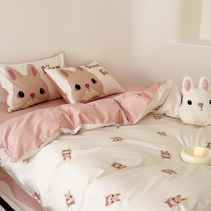 100 algodón australiano impresión digital de cuatro piezas de ropa de cama de algodón puro sábanas edredón cuatro piezas de conjunto