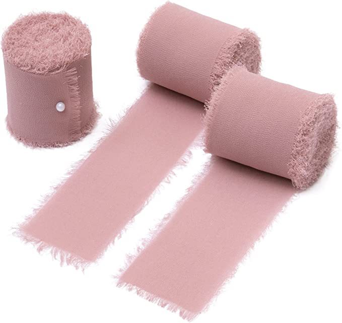 INS deshilachado gasa cinta ramo de la boda borla cinta arco decoración hilo de nieve tira de tela de seda