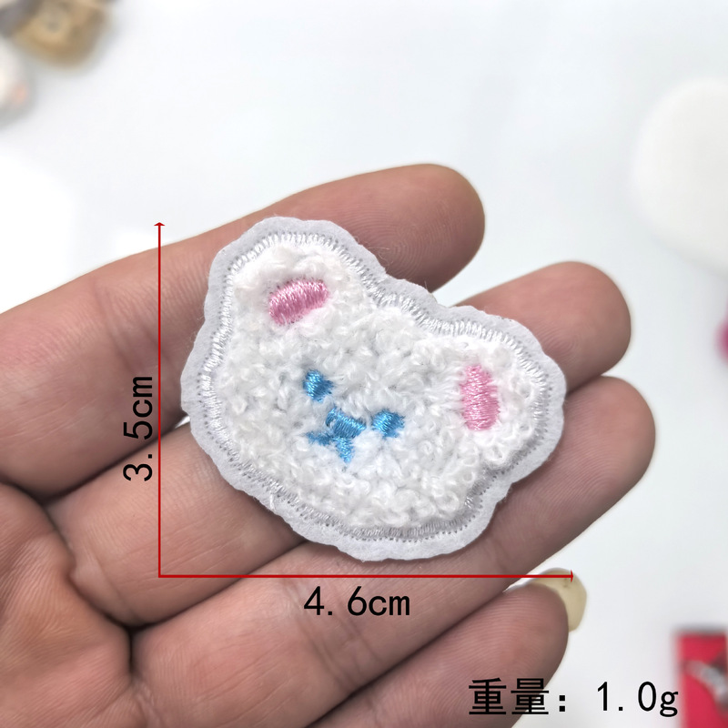 依绣自粘毛巾绣刺绣布贴 补丁贴装饰小动物可爱小熊儿童服装布贴|undefined