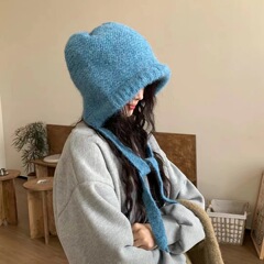 バッグ帽子両用バラクラクファー帽子ストラップ山帽子冬保温ニット毛糸帽子女性潮
