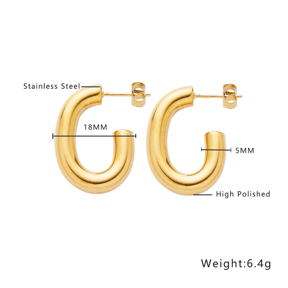 1 Paar Ig-stil Geometrisch Überzug Titan Stahl Ohrringe display picture 7