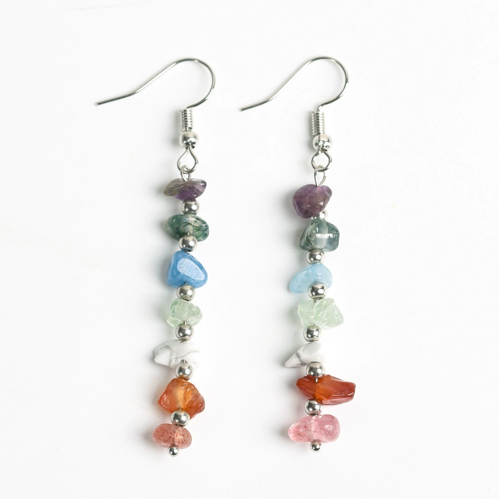 Natural water, mixed crystal, creative earrings handmade, Amazon, simple and elegant design