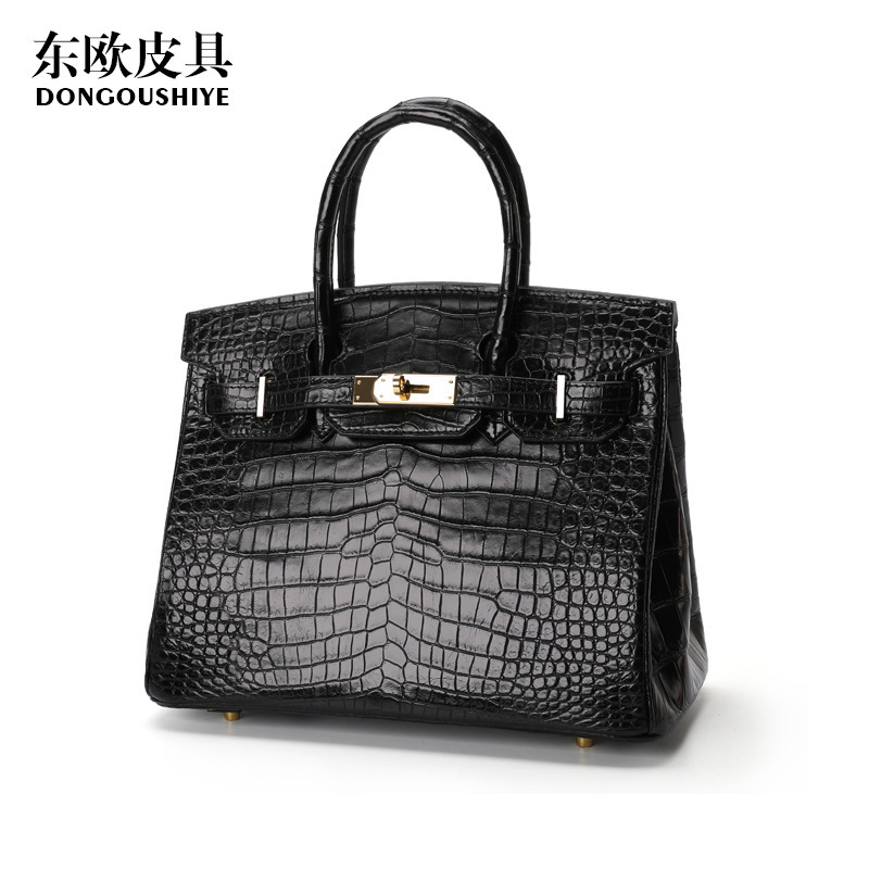 25 Dongou Source Manufacturer Crocodile Belly Platinum Bag Genuine Leather Classic Fashion Women's Handbag Trendyy Bag for Women