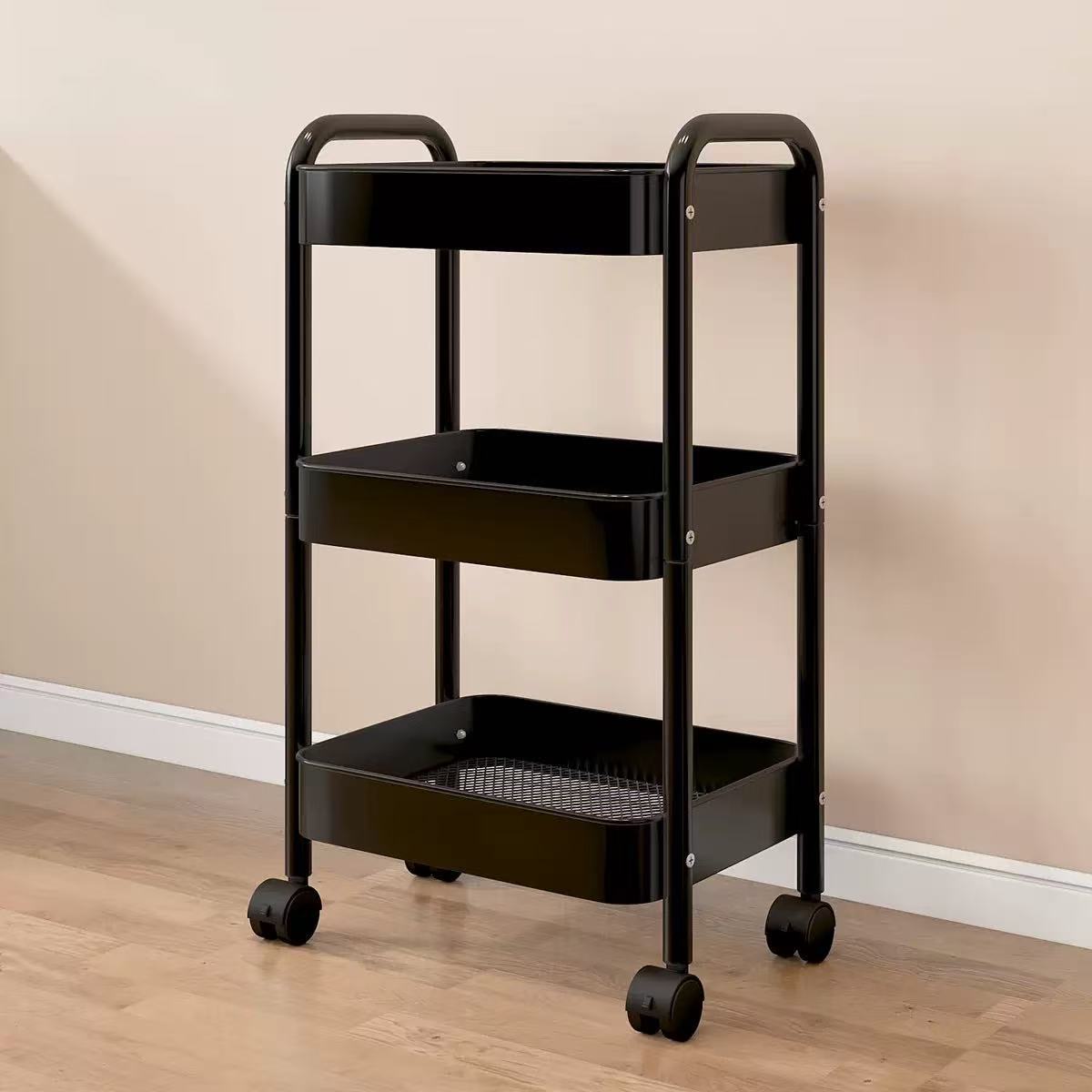 Trolley Storage Rack Household Floor-Standing Multi-Layer Living Room Storage Bookshelf Mobile Kitchen Shelf Cabinet Removable