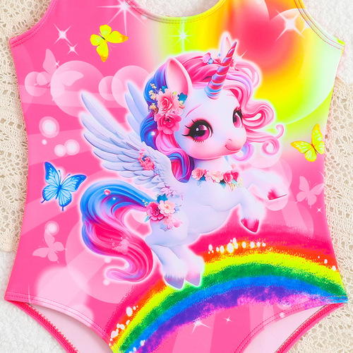 2026 Children's One-piece Swimwear, Order Starting from 1 Piece, Unicorn Girl Swimwear, Manufacturer Wholesale Swimwear for Girls