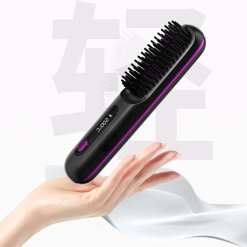 クロスボーダー液晶無線ストレート櫛の形の充電櫛のストレート器の携帯マイナスイオンは発熱櫛を傷つけません。|undefined