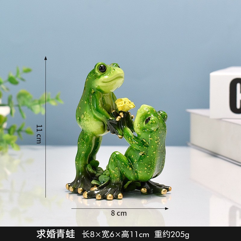 Zibo vidrio de yoga red resina de rana roja artesanía decoración para el hogar regales divertidos puntos escénicos al por mayor