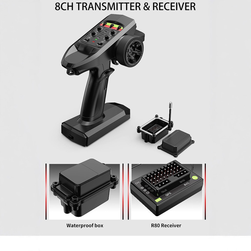MJX跨境新品H8P全比例1:8攀爬车2.4G四驱越野遥控车RC车模型|undefined