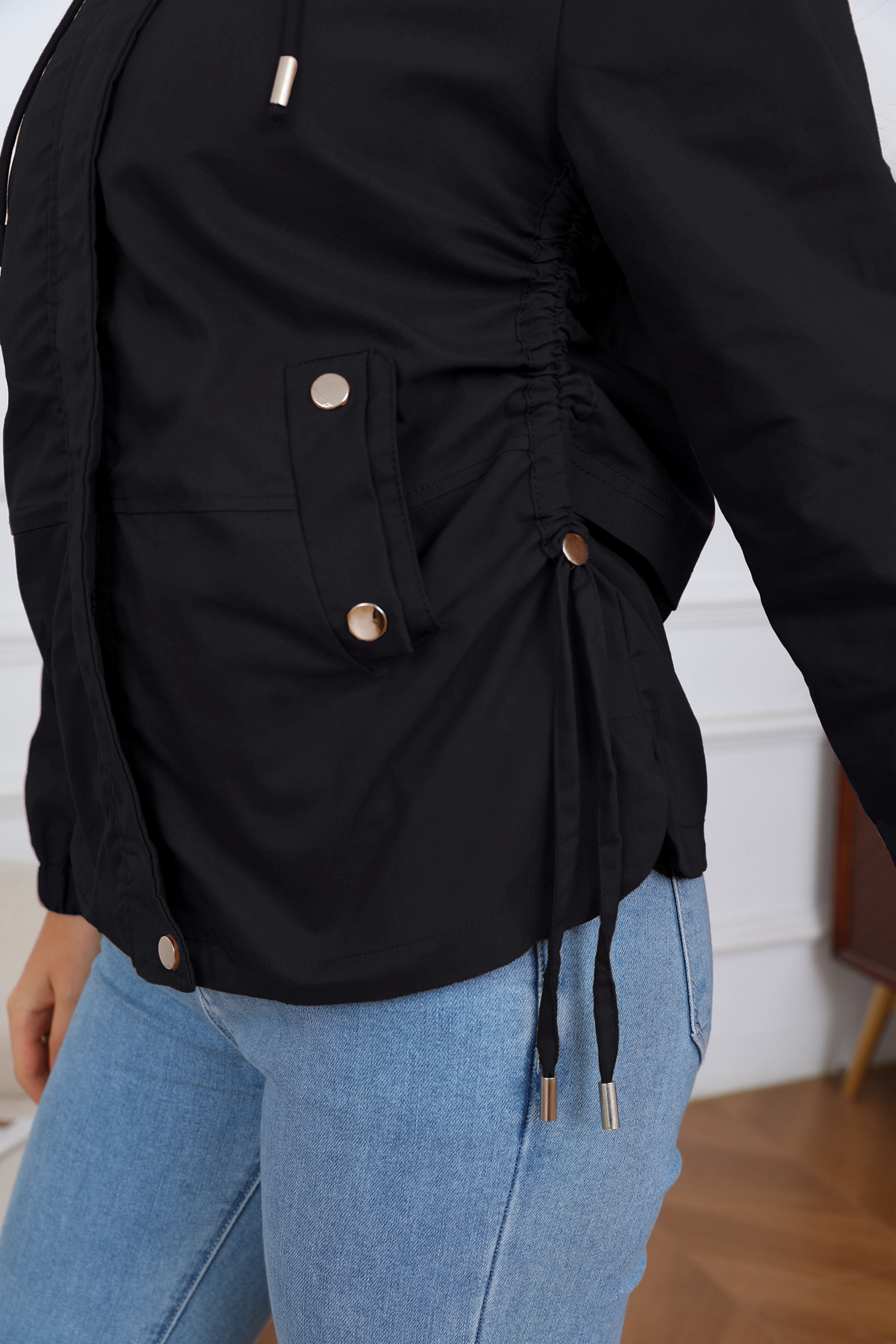Women's Clothing new spring and autumn casual windbreaker women's loose windproof jacket with hood and long sleeves basic windproof jacket for women_voghion.com