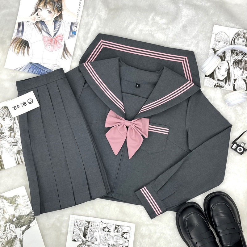 【落桜子】オリジナルJK制服甜妹風セーラー服正統日系学院風軟妹班服卒業服|undefined