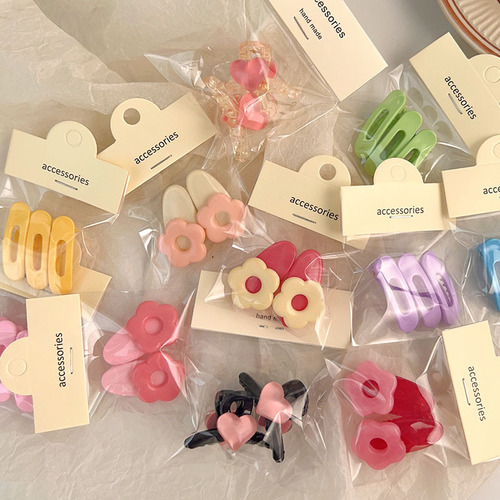 Flower duckbill clip children's hairpin hair accessories bb clip love bangs clip hairpin small grab clip wholesale  new style