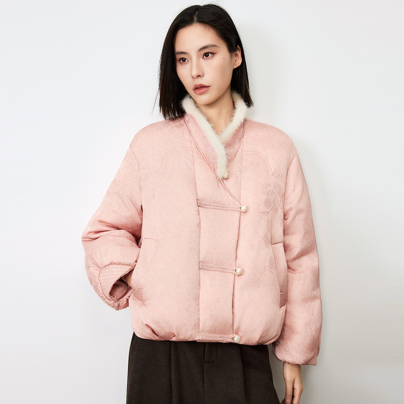 Heavy Jacquard Patterned 95% Goose down Jacket, Chinese-Style Gentle and Age-Reducing down Jacket, Warm Outerwear 2251 Heavy Jacquard Patterned 95% Goose down Jacket, Chinese-Style Gentle and Age-Reducing down Jacket, Warm Outerwear 2251