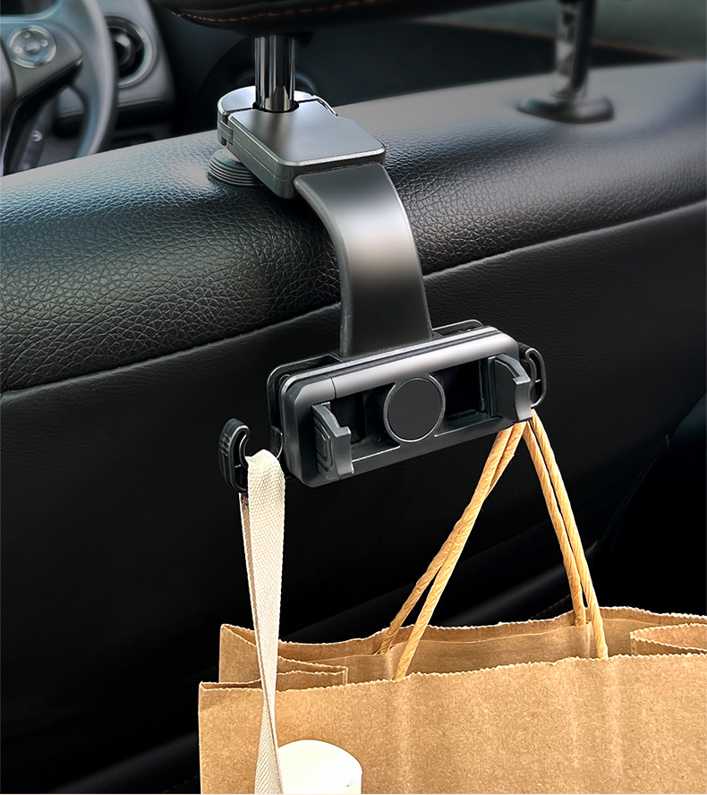 Car Rear Seat Mobile Phone Bracket Car Rear Pillow Mobile Phone Rack Buckle Type 360 ° Rotating Telescopic Multifunctional Bracket