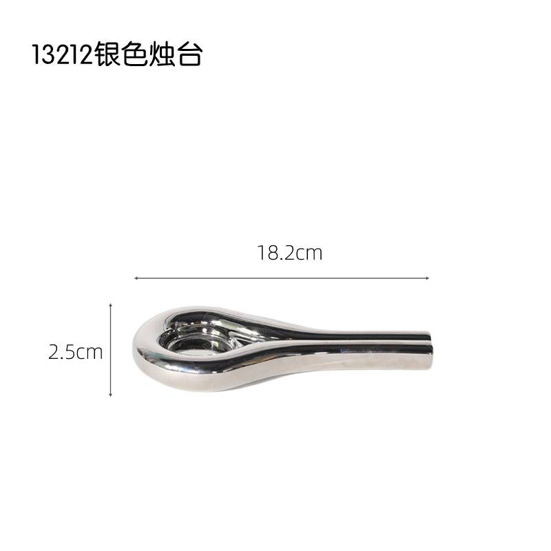 Luz moderna de lujo plata cerámica candelero decoración hogar dormitorio boda romántica mesa comedor ins estilo suave Decoración