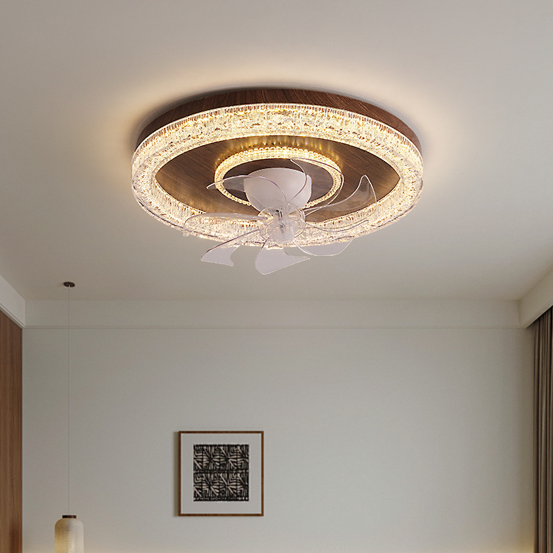 Lámpara de techo de ventilador de dormitorio de estilo antiguo, sacudiendo la cabeza de 360 grados, silencioso, retro, luz estadounidense, lujo, iluminación de habitación de alta gama