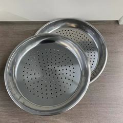 ステンレス炒め鍋蒸し器蒸し器隔水蒸し器蒸し器片厚い鉄鍋蒸し器の細孔漏れ皿水切り皿