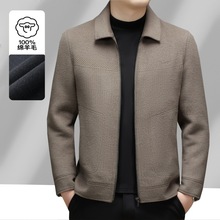 全毛男士双面呢短款夹克秋冬羊毛新款翻领男潮双面呢大衣秋季毛呢