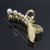 Retro metal crab pin from pearl, big hairgrip, hair accessory