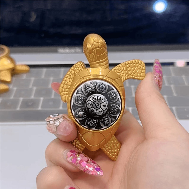 Zhao Caijin Bao tortuga de oro infláble llama abierta encendedor creativo tortuga de oro pequeña tortuga de metal para enviar novio encendedor image 9