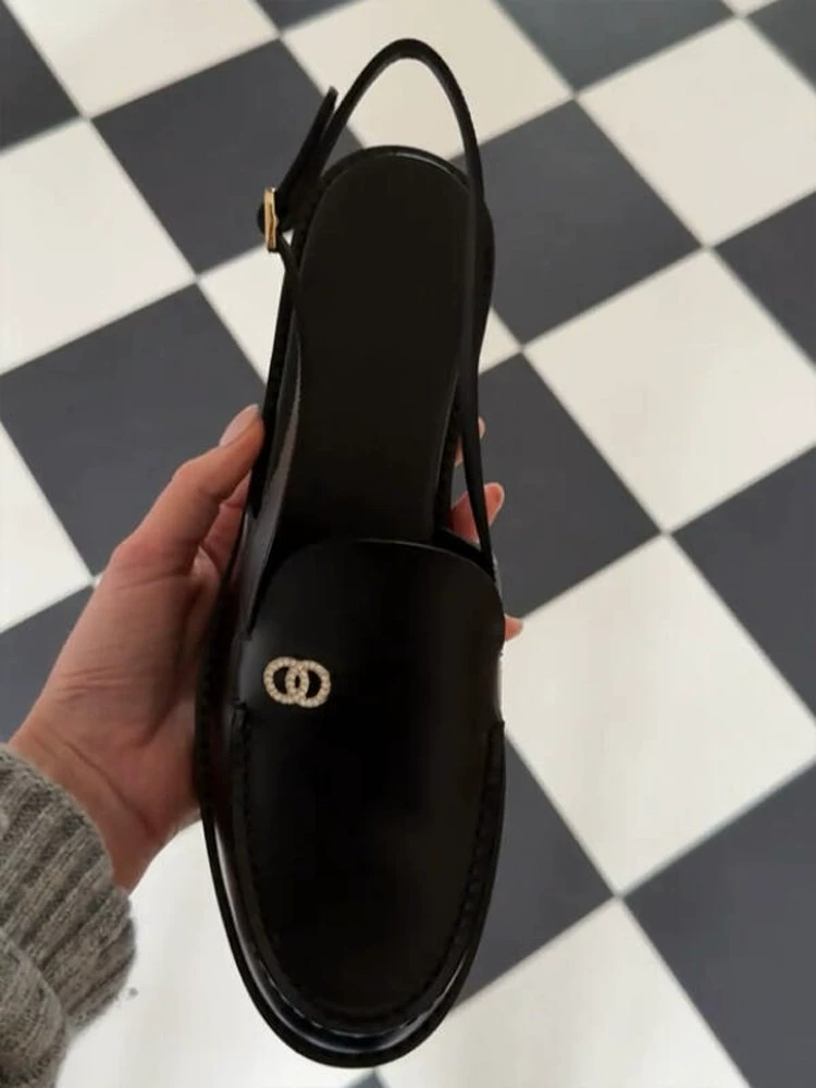 Версия из овчины ~ Xiaoxiangfeng, лоферы из натуральной кожи с одним ремешком, женские летние сандалии на толстой подошве с закрытым носком, сандалии-мулы