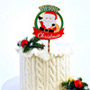 Christmas color print acrylic cake 牌 Santa Claus cake decorative plug -in party supplies cake decoration