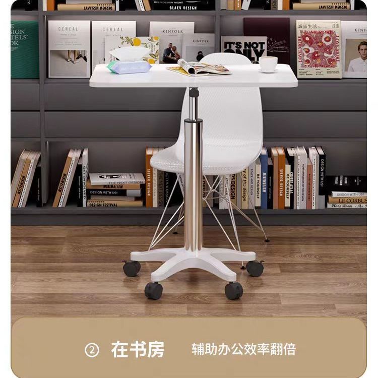 滑轮移动小桌子站立式工作台可升降小型床边桌笔记本电脑办公书桌|undefined