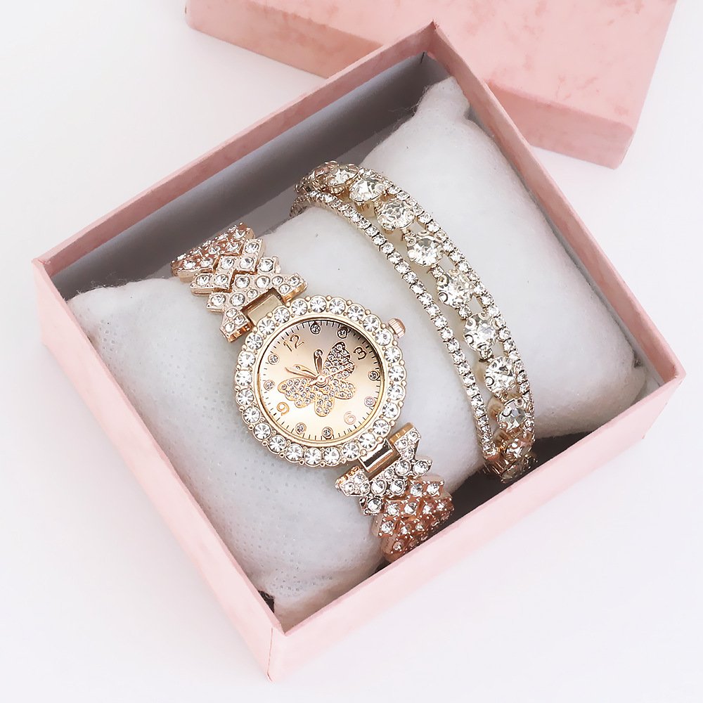 Girls' Watches Wholesale High-End Watch Set Quartz Watch Women's Gift with Box Wristwatch Women