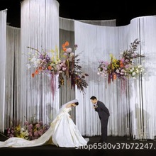 加高加密韩式纯线帘婚礼婚庆加密流苏门帘家用客厅隔断帘玄关装饰