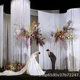 Heightened and Encrypted Korean Pure Thread Curtain Wedding Wedding Encrypted Tassel Door Curtain Home Living Room Partition Curtain Entrance Decoration