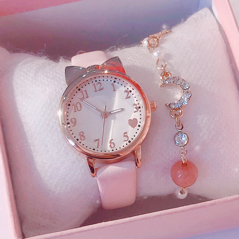 Cute Moon Bow Knot Buckle Quartz Women's Watches display picture 5