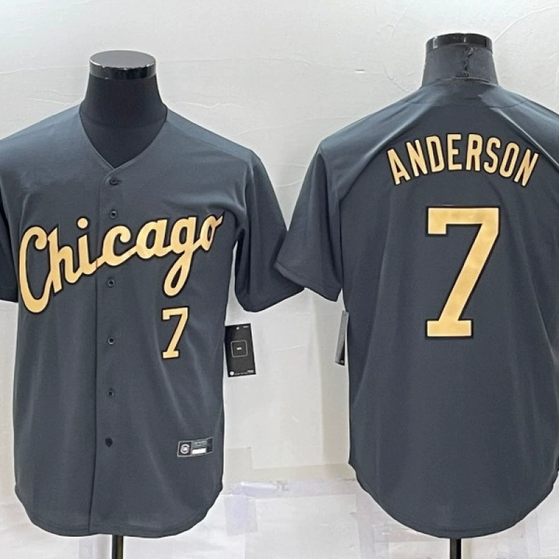 Новый 2022 All-Star Бейсбольный костюм White Sox 7 # ANDERSON элитное издание с вышивкой бейсбольная майка