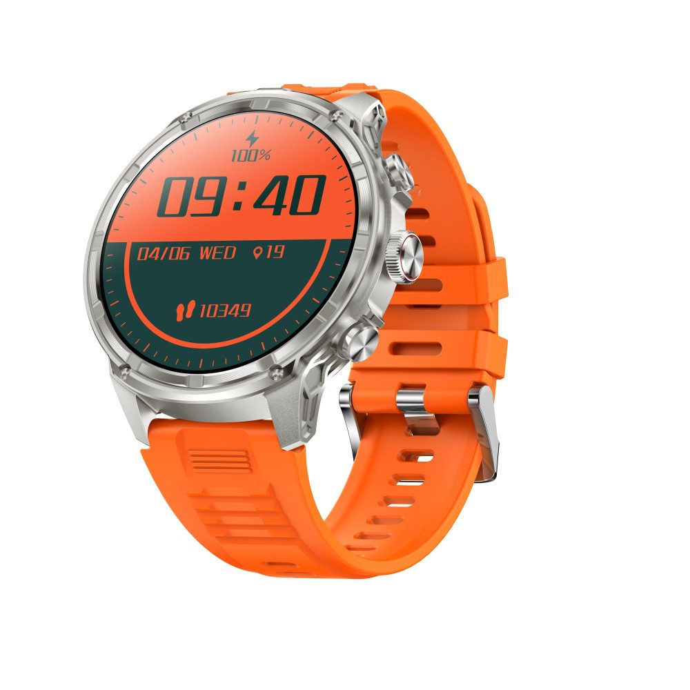 Plata (correa de silicona naranja)