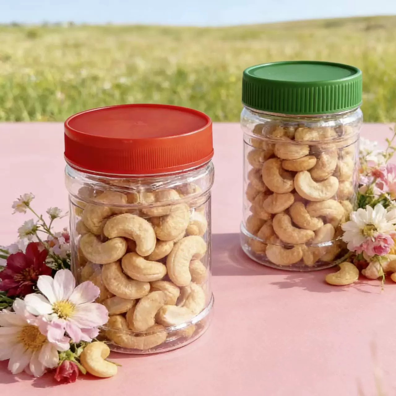 透明500ml塑料瓶腰果密封包装食品瓶年货收纳塑料瓶旋盖瓶