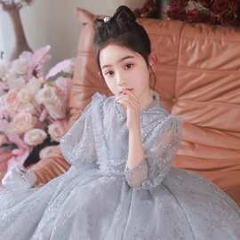 2026冬季新款仙气质儿童花童婚礼小女孩钢琴演奏演出服厂家货源