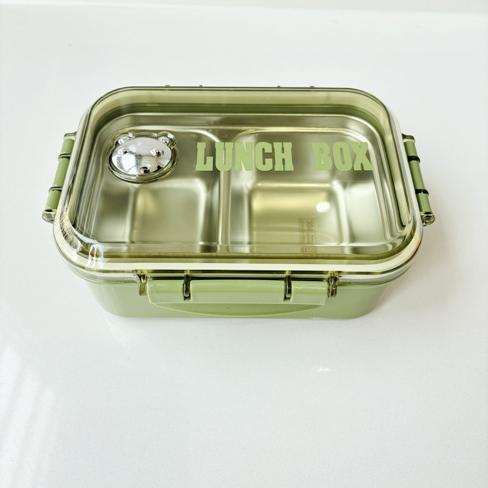 Leichte, luxuriöse Lunchbox aus Edelstahl 304 mit zwei Fächern, isolierte Lunchbox für Studenten und Büroangestellte in Lebensmittelqualität_voghion.com