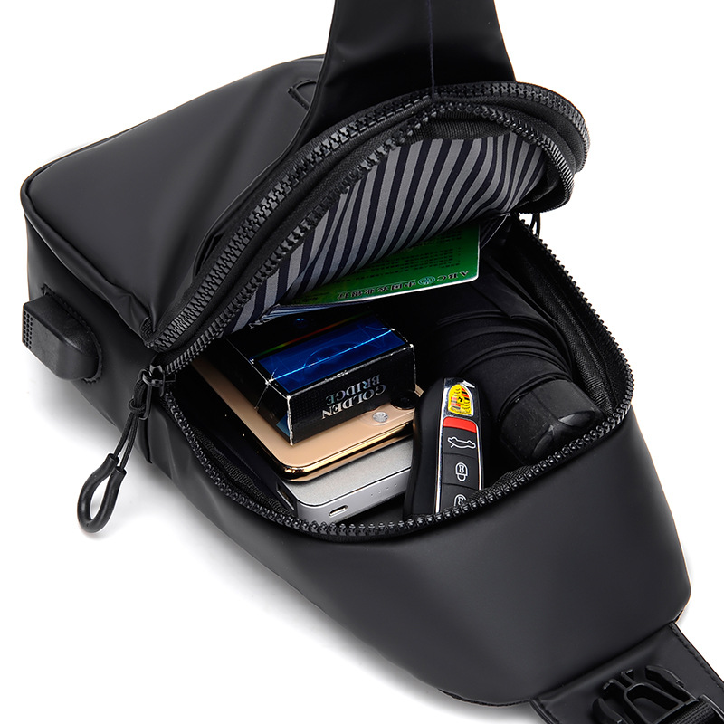 Muestras personalizadas para imprimir logotipo bolso de pecho de hombre estilo coreano bolso de viaje de estudiantes simple