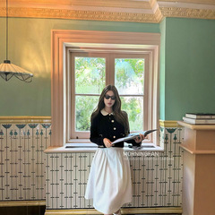 早安樊樊「乖甜coco」美丽仿羊毛娃娃领针织衫韩系早秋开衫外套女