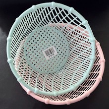 塑料圆形竹节篮收纳筐菜篮子沥水篮小筐带孔家用洗菜篮菜篮子菜筐