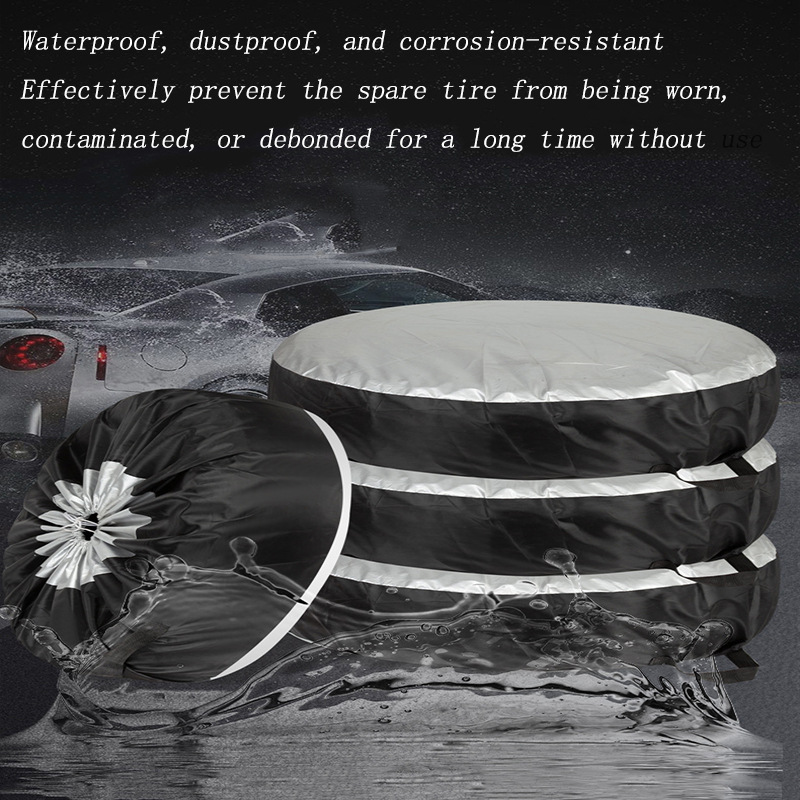Cross-border automobile tire protection cover 210D Oxford cloth dustproof and waterproof spare tire cover snow tire protection storage cover
